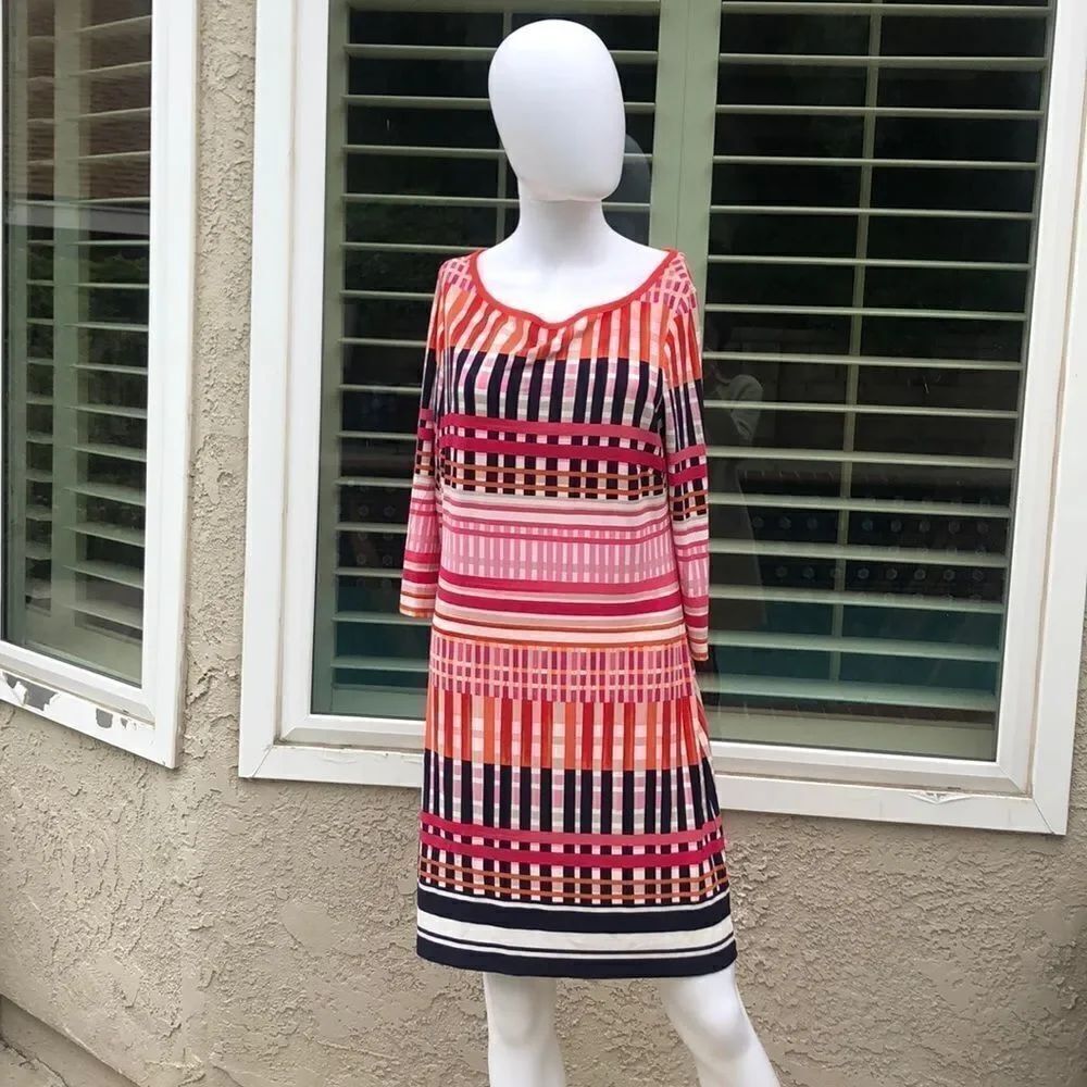 Jessica Howard Orange/Multicolor Shift Dress Sz12P